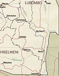 South East Swaziland map