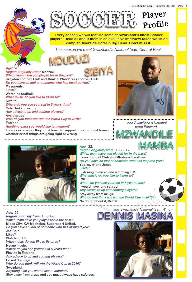 A picture of the lebombo Local Sports page 